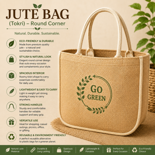Jute Bag(Tokri)- Round Corner