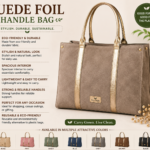 Suede Foil Handle Bag