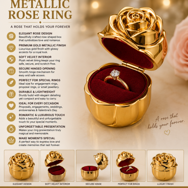 Metallic Rose Ring