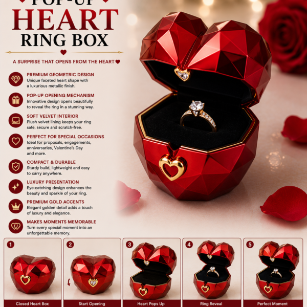 Pop-up Heart Ring Box